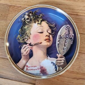 Making Believe at the Mirror Plate 8.5" Norman Rockwell
